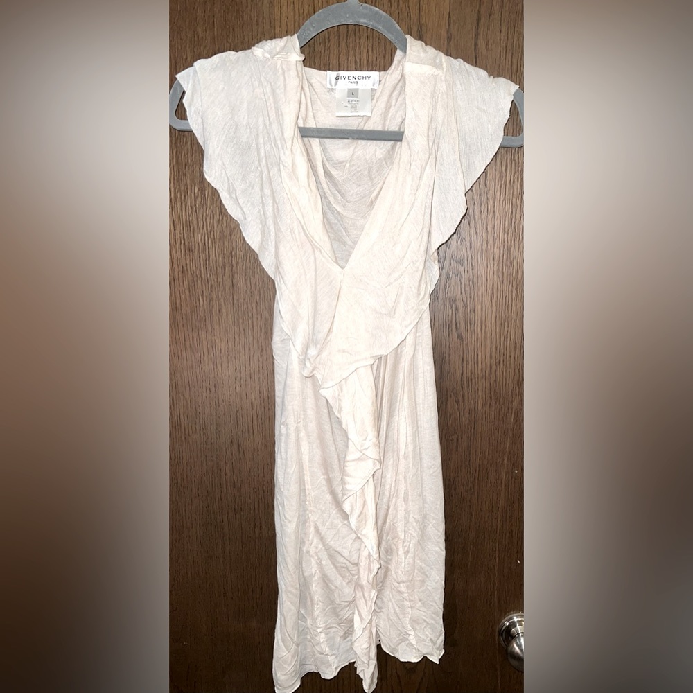 Vintage Givenchy cream dress. Size = Large. Fabric = 100% Viscose.
